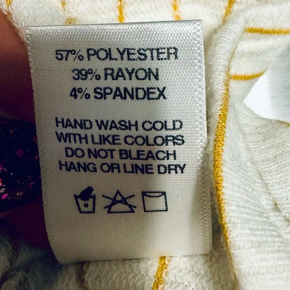 Sadie & Sage Canary & Cream Waffle Tie Tank Cami Gold Stripe SZ LARGE NEW! - Picture 9 of 13